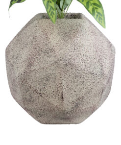 Alternative view of GloboStar® Artificial Garden BOROUGH 20781 Επιδαπέδιο Πολυεστερικό Τσιμεντένιο Κασπώ Γλάστρα - Flower Pot Λευκό με Μπεζ Μ38 x Π38 x Υ38cm