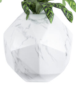 Alternative view of GloboStar® Artificial Garden BRIXTON 20783 Επιδαπέδιο Πολυεστερικό Τσιμεντένιο Κασπώ Γλάστρα - Flower Pot Λευκό Μ38 x Π38 x Υ38cm