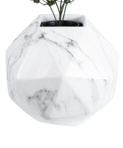 Alternative view of GloboStar® Artificial Garden BRIXTON 20784 Επιδαπέδιο Πολυεστερικό Τσιμεντένιο Κασπώ Γλάστρα - Flower Pot Λευκό Μ30 x Π30 x Υ30cm