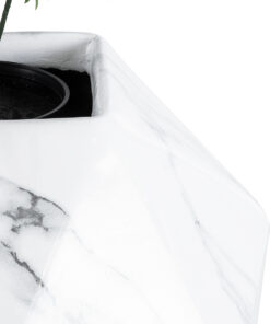 GloboStar® Artificial Garden BRIXTON 20784 Επιδαπέδιο Πολυεστερικό Τσιμεντένιο Κασπώ Γλάστρα - Flower Pot Λευκό Μ30 x Π30 x Υ30cm 16 20784 7