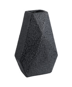 GloboStar® GloboStar® Artificial Garden GREENWICH 20786 Επιδαπέδιο Πολυεστερικό Τσιμεντένιο Κασπώ Γλάστρα - Flower Pot Μαύρο Μ20 x Π14 x Υ32cm