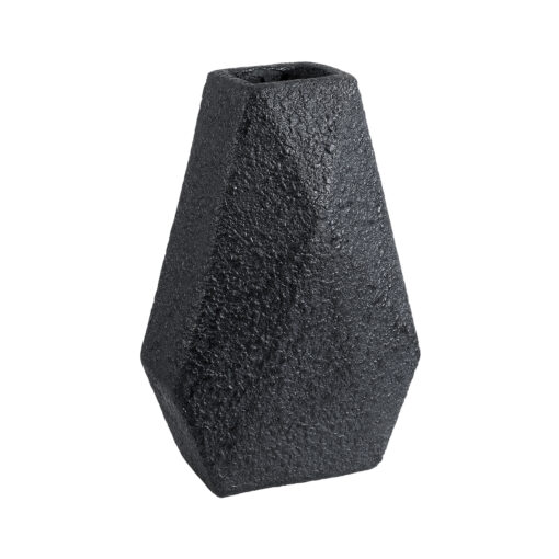GloboStar® GloboStar® Artificial Garden GREENWICH 20786 Επιδαπέδιο Πολυεστερικό Τσιμεντένιο Κασπώ Γλάστρα - Flower Pot Μαύρο Μ20 x Π14 x Υ32cm