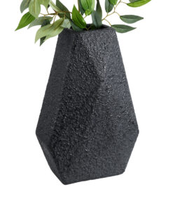 Alternative view of GloboStar® Artificial Garden GREENWICH 20786 Επιδαπέδιο Πολυεστερικό Τσιμεντένιο Κασπώ Γλάστρα - Flower Pot Μαύρο Μ20 x Π14 x Υ32cm