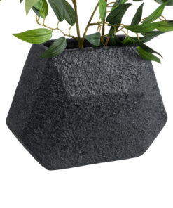 Alternative view of GloboStar® Artificial Garden GREENWICH 20787 Επιδαπέδιο Πολυεστερικό Τσιμεντένιο Κασπώ Γλάστρα - Flower Pot Μαύρο Μ24 x Π14 x Υ20cm