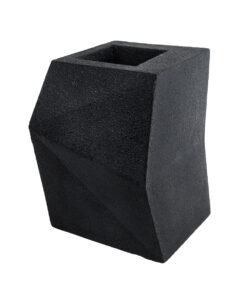 GloboStar® GloboStar® Artificial Garden CAMDEN 20788 Επιδαπέδιο Πολυεστερικό Τσιμεντένιο Κασπώ Γλάστρα - Flower Pot Μαύρο Μ47 x Π43 x Υ66cm