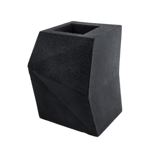 GloboStar® GloboStar® Artificial Garden CAMDEN 20788 Επιδαπέδιο Πολυεστερικό Τσιμεντένιο Κασπώ Γλάστρα - Flower Pot Μαύρο Μ47 x Π43 x Υ66cm