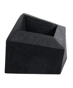 GloboStar® GloboStar® Artificial Garden CAMDEN 20789 Επιδαπέδιο Πολυεστερικό Τσιμεντένιο Κασπώ Γλάστρα - Flower Pot Μαύρο Μ49 x Π49 x Υ44cm