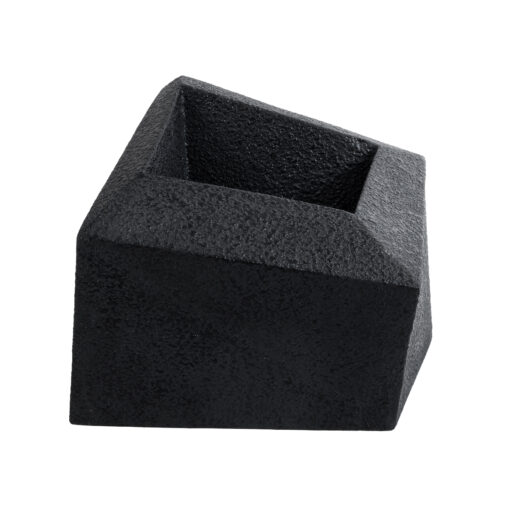 GloboStar® GloboStar® Artificial Garden CAMDEN 20789 Επιδαπέδιο Πολυεστερικό Τσιμεντένιο Κασπώ Γλάστρα - Flower Pot Μαύρο Μ49 x Π49 x Υ44cm