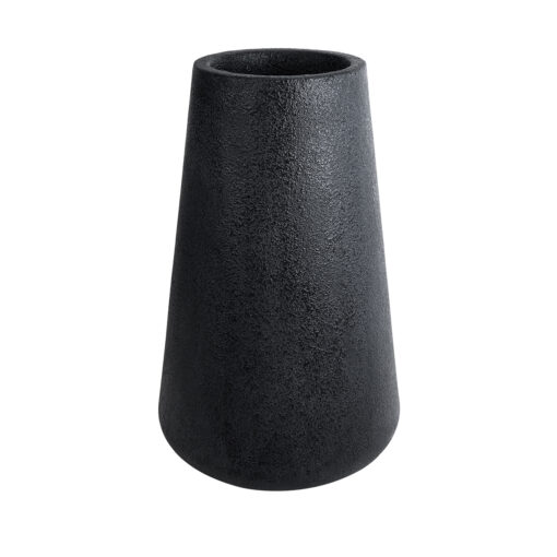 GloboStar® GloboStar® Artificial Garden SOHO 20790 Επιδαπέδιο Πολυεστερικό Τσιμεντένιο Κασπώ Γλάστρα - Flower Pot Μαύρο Φ60 x Υ90cm