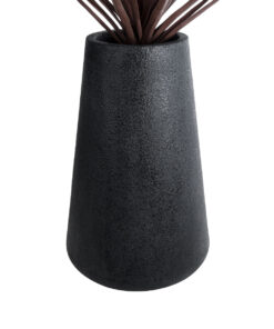 Alternative view of GloboStar® Artificial Garden SOHO 20790 Επιδαπέδιο Πολυεστερικό Τσιμεντένιο Κασπώ Γλάστρα - Flower Pot Μαύρο Φ60 x Υ90cm