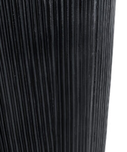 GloboStar® Artificial Garden CASTLE 20792 Επιδαπέδιο Πολυεστερικό Τσιμεντένιο Κασπώ Γλάστρα - Flower Pot Μαύρο Φ43 x Υ112cm 18 20792 8