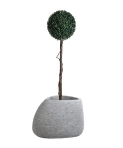 GloboStar® Artificial Garden OXFORD 20794 Επιδαπέδιο Πολυεστερικό Τσιμεντένιο Κασπώ Γλάστρα - Flower Pot Γκρι Μ60 x Π55 x Υ43cm 17 20794 6