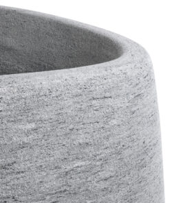 GloboStar® Artificial Garden OXFORD 20794 Επιδαπέδιο Πολυεστερικό Τσιμεντένιο Κασπώ Γλάστρα - Flower Pot Γκρι Μ60 x Π55 x Υ43cm 18 20794 7