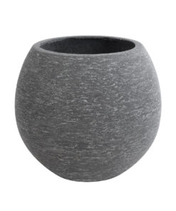 GloboStar® GloboStar® Artificial Garden COLUMBIA 20797 Επιδαπέδιο Πολυεστερικό Τσιμεντένιο Κασπώ Γλάστρα - Flower Pot Γκρι Φ40 x Υ35cm