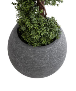 GloboStar® Artificial Garden COLUMBIA 20797 Επιδαπέδιο Πολυεστερικό Τσιμεντένιο Κασπώ Γλάστρα - Flower Pot Γκρι Φ40 x Υ35cm 14 20797 4