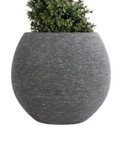GloboStar® Artificial Garden COLUMBIA 20797 Επιδαπέδιο Πολυεστερικό Τσιμεντένιο Κασπώ Γλάστρα - Flower Pot Γκρι Φ40 x Υ35cm 15 20797 5