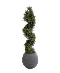 GloboStar® Artificial Garden COLUMBIA 20797 Επιδαπέδιο Πολυεστερικό Τσιμεντένιο Κασπώ Γλάστρα - Flower Pot Γκρι Φ40 x Υ35cm 16 20797 6