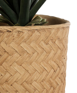 GloboStar® Artificial Garden MEDRANO 20799 ΣΕΤ 2 Διακοσμητικά Πολυεστερικά Τσιμεντένιά Κασπώ Γλάστρες - Flower Pots Μπεζ A:Φ25 x Υ23cm B:Φ25 x Υ23cm 18 20799 7