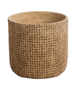 GloboStar® GloboStar® Artificial Garden GIUSEPPE 20800 Διακοσμητικό Πολυεστερικό Τσιμεντένιο Κασπώ Γλάστρα - Flower Pot Καφέ Φ35 x Υ33cm