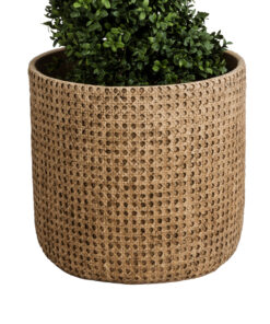 GloboStar® Artificial Garden GIUSEPPE 20800 Διακοσμητικό Πολυεστερικό Τσιμεντένιο Κασπώ Γλάστρα - Flower Pot Καφέ Φ35 x Υ33cm 14 20800 3