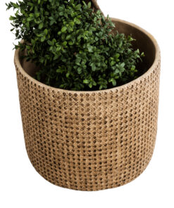 GloboStar® Artificial Garden GIUSEPPE 20800 Διακοσμητικό Πολυεστερικό Τσιμεντένιο Κασπώ Γλάστρα - Flower Pot Καφέ Φ35 x Υ33cm 15 20800 4