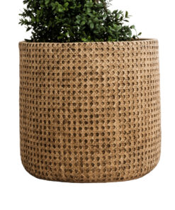 GloboStar® Artificial Garden GIUSEPPE 20800 Διακοσμητικό Πολυεστερικό Τσιμεντένιο Κασπώ Γλάστρα - Flower Pot Καφέ Φ35 x Υ33cm 16 20800 5