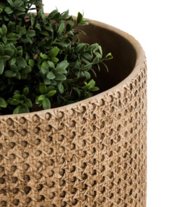 GloboStar® Artificial Garden GIUSEPPE 20800 Διακοσμητικό Πολυεστερικό Τσιμεντένιο Κασπώ Γλάστρα - Flower Pot Καφέ Φ35 x Υ33cm 18 20800 7