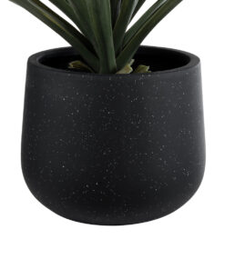 Alternative view of GloboStar® Artificial Garden MAYFAIR 20801 Διακοσμητικό Πολυεστερικό Τσιμεντένιο Κασπώ Γλάστρα - Flower Pot Μαύρο με Λευκές Λεπτομέριες Μ25 x Π27 x Υ30cm