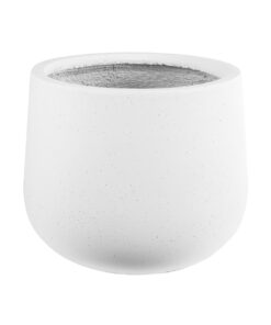 GloboStar® GloboStar® Artificial Garden CHELSEA 20802 Διακοσμητικό Πολυεστερικό Τσιμεντένιο Κασπώ Γλάστρα - Flower Pot Λευκό με Μαύρες Λεπτομέριες Μ25 x Π27 x Υ30cm