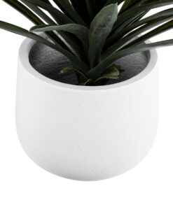 GloboStar® Artificial Garden CHELSEA 20802 Διακοσμητικό Πολυεστερικό Τσιμεντένιο Κασπώ Γλάστρα - Flower Pot Λευκό με Μαύρες Λεπτομέριες Μ25 x Π27 x Υ30cm 15 20802 4