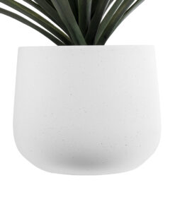 GloboStar® Artificial Garden CHELSEA 20802 Διακοσμητικό Πολυεστερικό Τσιμεντένιο Κασπώ Γλάστρα - Flower Pot Λευκό με Μαύρες Λεπτομέριες Μ25 x Π27 x Υ30cm 16 20802 5