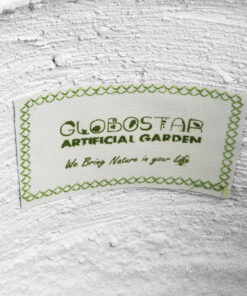 GloboStar® Artificial Garden CHELSEA 20802 Διακοσμητικό Πολυεστερικό Τσιμεντένιο Κασπώ Γλάστρα - Flower Pot Λευκό με Μαύρες Λεπτομέριες Μ25 x Π27 x Υ30cm 20 20802 9