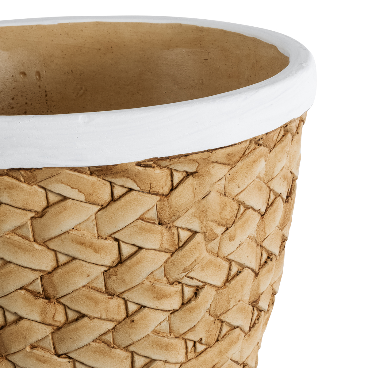 GloboStar® Artificial Garden NOTTING 20803 Διακοσμητικό Πολυεστερικό Τσιμεντένιο Κασπώ Γλάστρα - Flower Pot Μπεζ με Λευκό Φ20 x Υ16cm 6 GloboStar® Artificial Garden NOTTING 20803 Διακοσμητικό Πολυεστερικό Τσιμεντένιο Κασπώ Γλάστρα - Flower Pot Μπεζ με Λευκό Φ20 x Υ16cm - Image 4