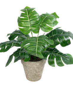 GloboStar® GloboStar® Artificial Garden MONSTERA POTTED PLANT 20895 - Διακοσμητικό Φυτό Μονστέρα Φ40 x Υ33cm