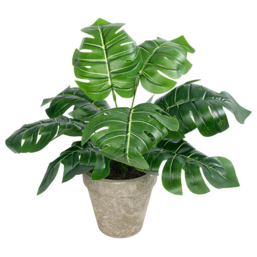 GloboStar® GloboStar® Artificial Garden MONSTERA POTTED PLANT 20895 - Διακοσμητικό Φυτό Μονστέρα Φ40 x Υ33cm