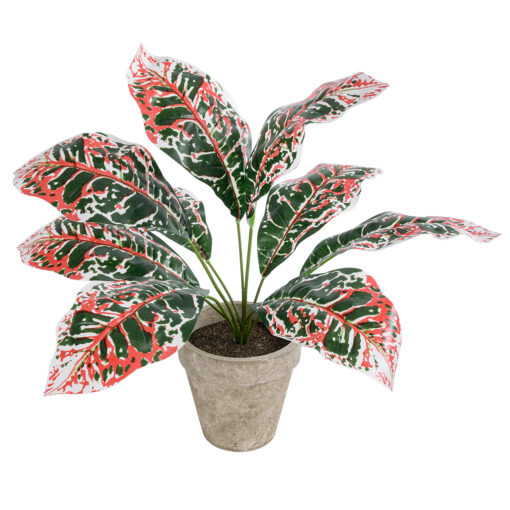 GloboStar® GloboStar® Artificial Garden RED AGLAONEMA POTTED PLANT 20901 Διακοσμητικό Φυτό Κόκκινο Αγλαόνημα Φ40 x Υ33cm