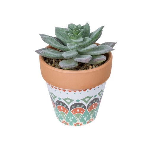 GloboStar® GloboStar® Artificial Garden SUCCULENT SEDEVERIA POTTED PLANT 21041 Διακοσμητικό Φυτό Σεδεβέρια  Φ11x Υ14cm