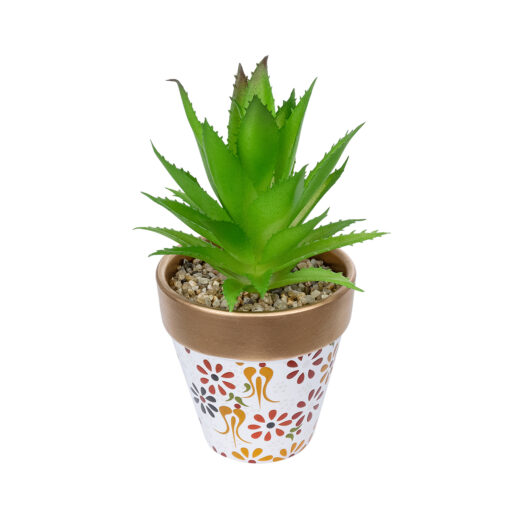 GloboStar® GloboStar® Artificial Garden SUCCULENT ALOE POTTED PLANT 21044 Διακοσμητικό Φυτό Αλόη Φ12 x Υ16cm