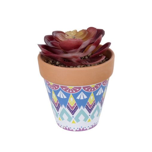 GloboStar® GloboStar® Artificial Garden SUCCULENT ECHEVERIA POTTED PLANT 21050 Διακοσμητικό Φυτό Εχεβέρια Φ10 x Υ13cm