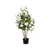 GloboStar® GloboStar® Artificial Garden WHITE ROSES 21069 Τεχνητό Διακοσμητικό Δέντρο Τριανταφυλλιά Μ50 x Π50 x Υ90cm