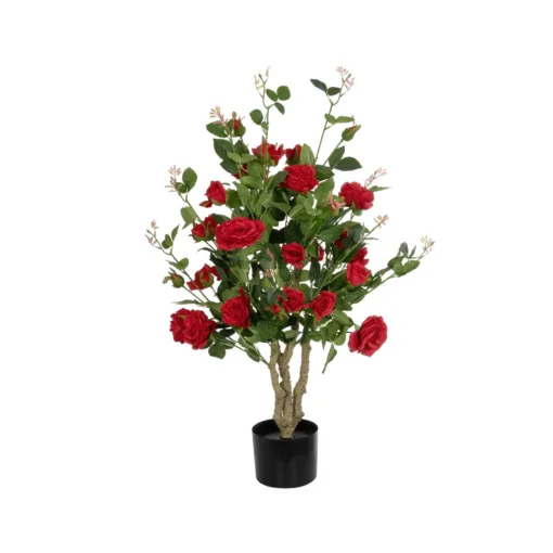 GloboStar® GloboStar® Artificial Garden RED ROSES 21070 Τεχνητό Διακοσμητικό Δέντρο Τριανταφυλλιά Μ50 x Π50 x Υ90cm