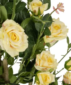 Alternative view of GloboStar® Artificial Garden YELLOW ROSES 21073 Τεχνητό Διακοσμητικό Δέντρο Τριανταφυλλιά Μ50 x Π50 x Υ90cm