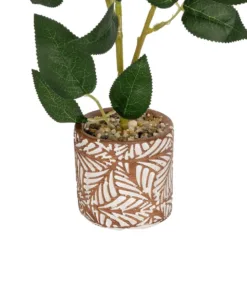 GloboStar® Artificial Garden PINK ROSE 20984 Διακοσμητικό Φυτό Ροζ Τριαντάφυλλα Υ38cm 8 21074 4