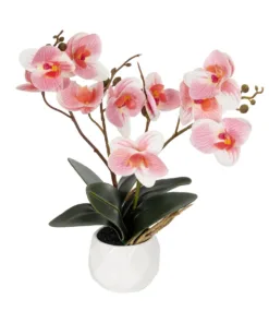 GloboStar® GloboStar® Artificial Garden PINK ORCHID 21075 Διακοσμητικό Φυτό Ροζ Ορχιδέα  Υ30cm