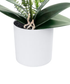GloboStar® Artificial Garden WHITE ORCHID 21076 Διακοσμητικό Φυτό Λευκή Ορχιδέα Υ45cm 9 21076 4