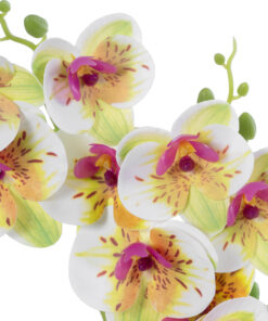 Alternative view of GloboStar® Artificial Garden WHITE - FUCHSIA ORCHID 21078 Διακοσμητικό Φυτό Λευκή - Φούξια Ορχιδέα Υ45cm