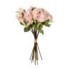 GloboStar® GloboStar® Artificial Garden PINK ROSE BOUQUET 21081 Τεχνητό Διακοσμητικό Μπουκέτο Τριαντάφυλλα Ροζ Y36cm