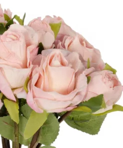 Alternative view of GloboStar® Artificial Garden PINK ROSE BOUQUET 21081 Τεχνητό Διακοσμητικό Μπουκέτο Τριαντάφυλλα Ροζ Y36cm