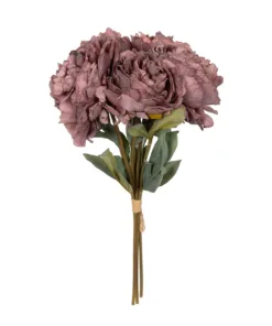 Alternative view of GloboStar® Artificial Garden DARK PINK PEONY FLOWER BOUQUET 21085 Τεχνητό Διακοσμητικό Μπουκέτο Σκούρο Ροζ Παιώνιας Y43cm