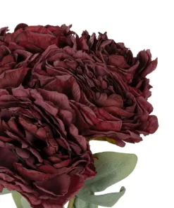 Alternative view of GloboStar® Artificial Garden RED PEONY FLOWER BOUQUET 21086 Τεχνητό Διακοσμητικό Μπουκέτο Κόκκινο Παιώνιας Y43cm